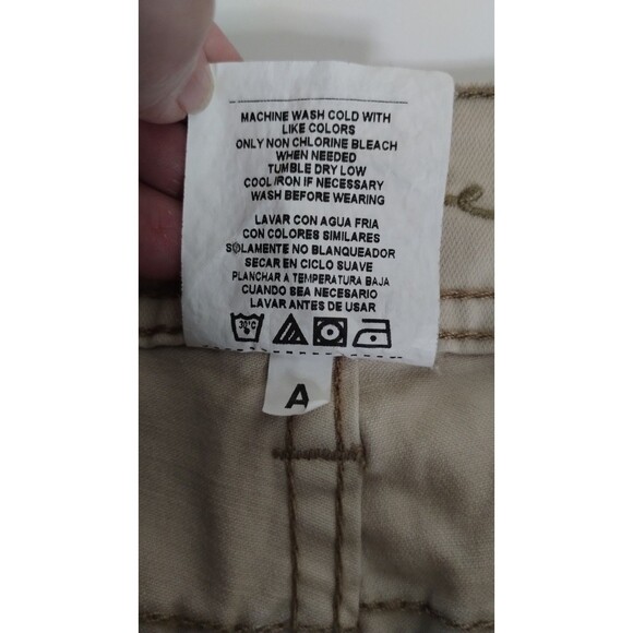Jordache Pants Womens 13/14 Cream Color Brown Stitching Cropped Cuffed Mid Rise - Picture 11 of 11